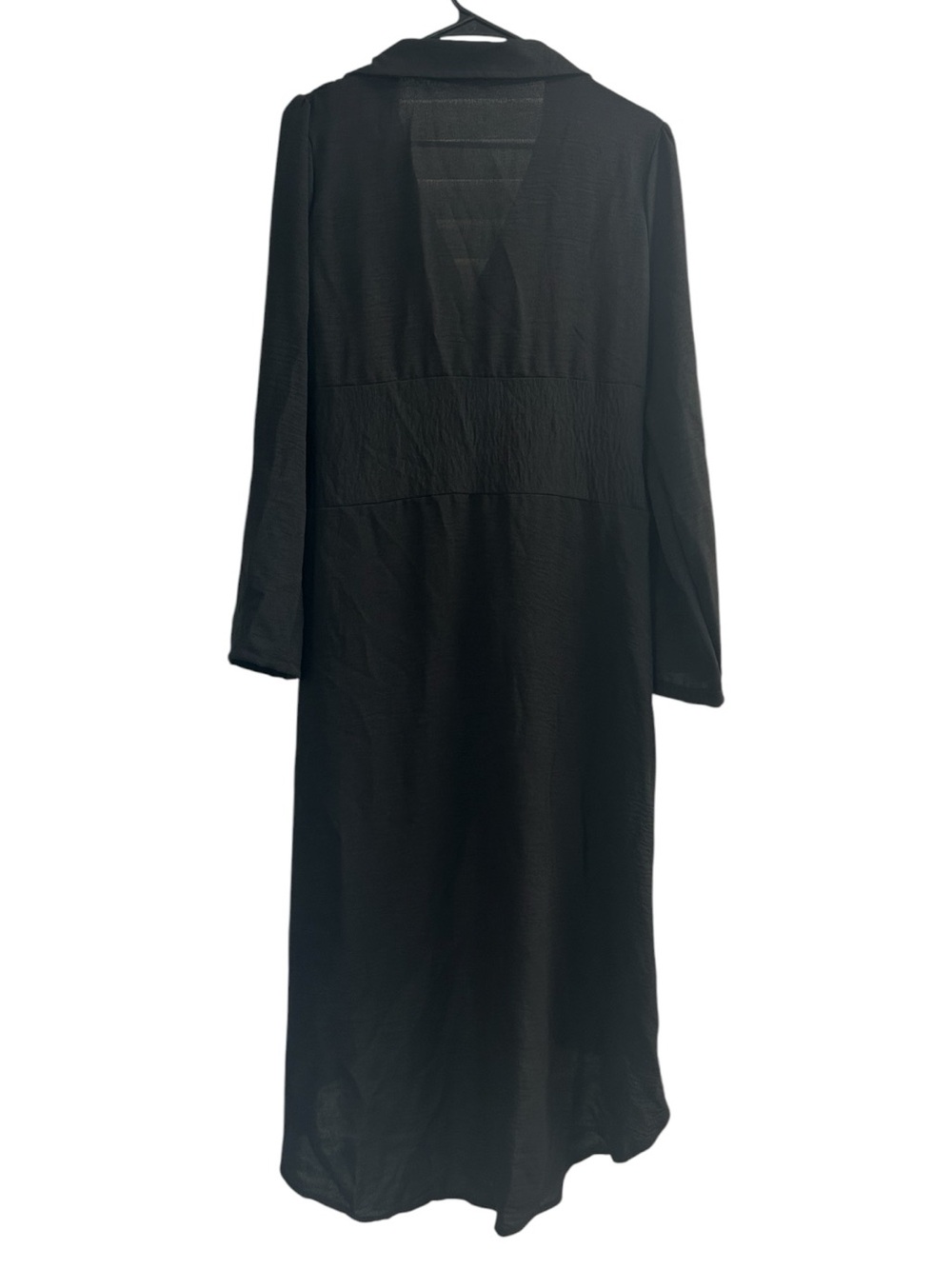 Black Button-Front Shirt Midi Dress with Brown Belt - Picture 8 of 12